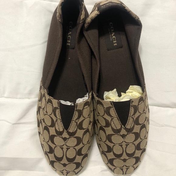 Coach Shoes Coach Pandora Brown Signature Flatsslip On